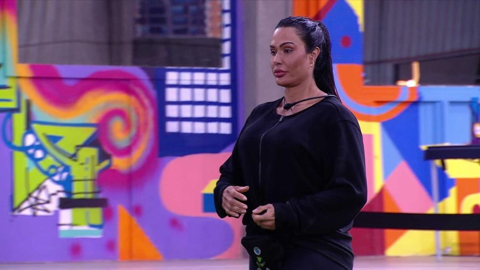 Gracyanne Barbosa reclama de eliminação na Prova do Líder ao chegar na casa do BBB 25.