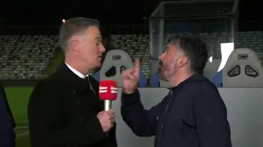 Gattuso discutindo com Jelicic após a partida