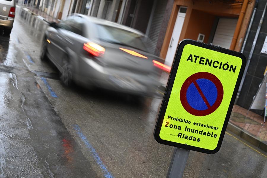 Sinal de alerta de inundação em Castellón