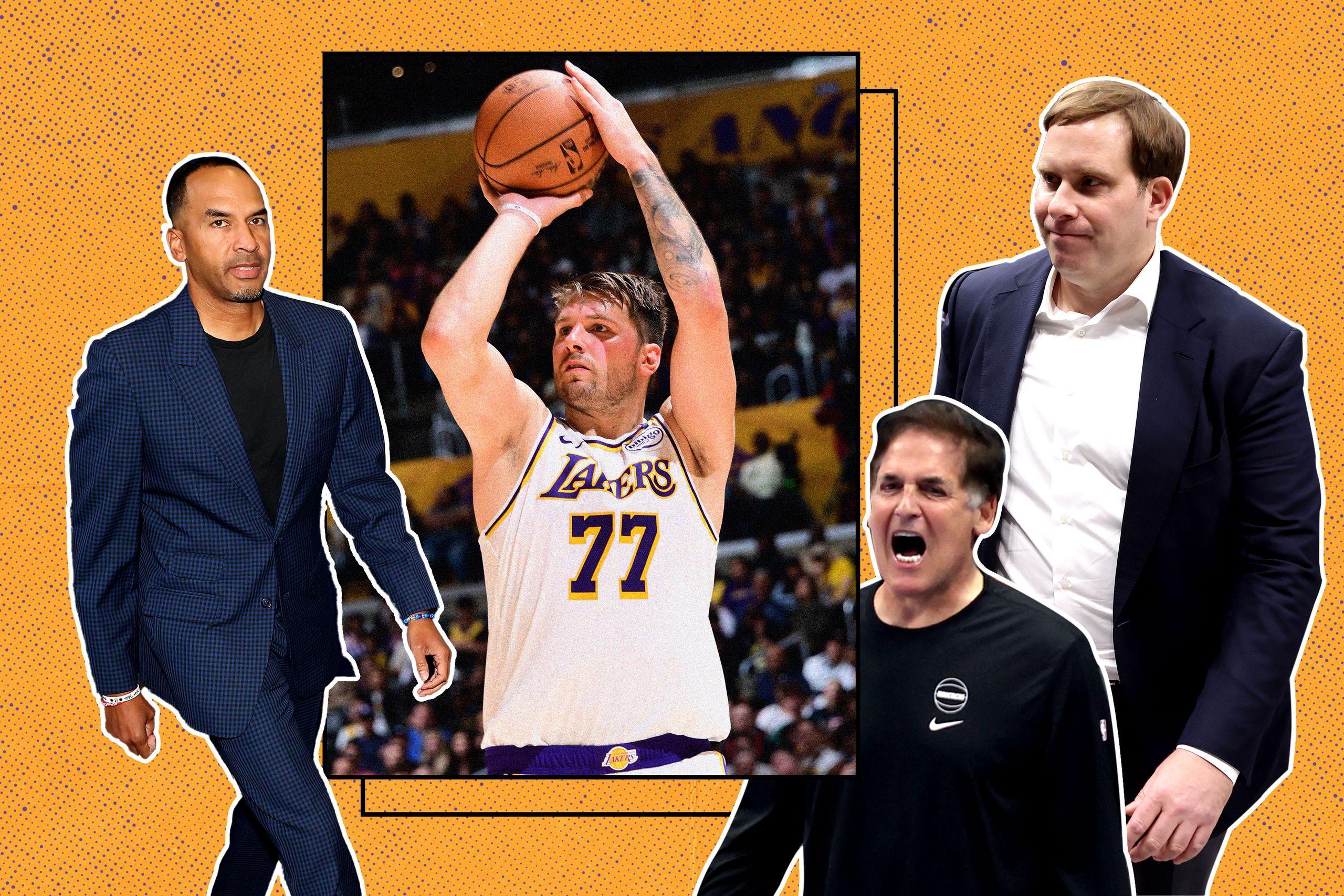 Fãs do Dallas Mavericks protestam em frente ao American Airlines Center.