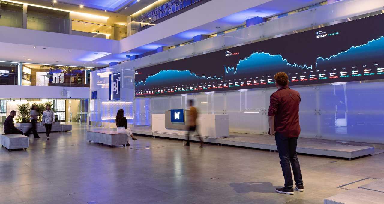 Imagem representativa do mercado financeiro, destacando ações e investimentos