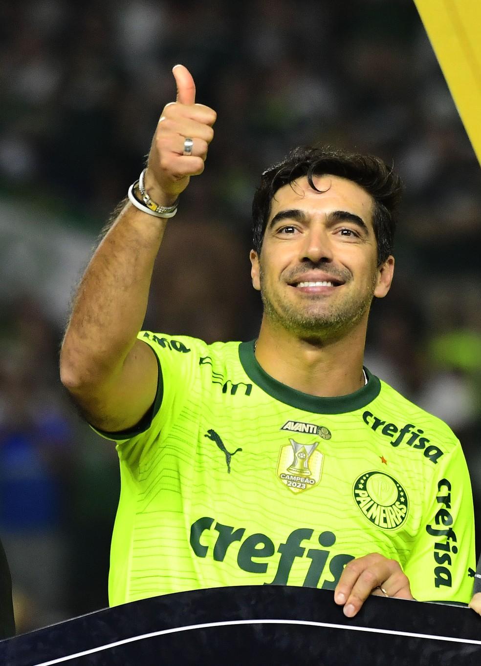 Abel Ferreira comemora título paulista do Palmeiras