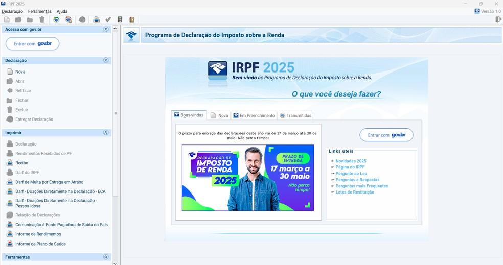 Programa do IRPF 2025 está disponível