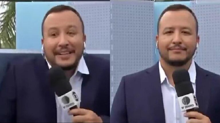 Repórter da Globo leva queda de tapume ao vivo e provoca risadas
