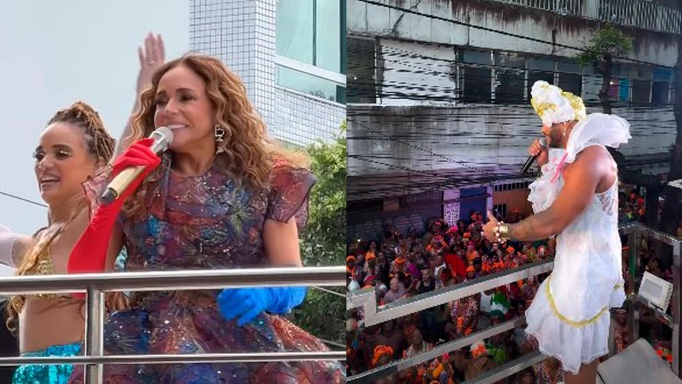 Daniella Mercury e Tony Salles puxam trios, um dia após trocarem farpas no Carnaval da Bahia