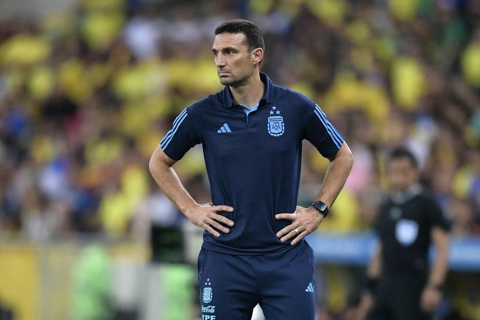 Lionel Scaloni em partida da Argentina