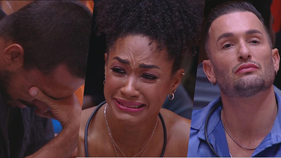 Participantes reagem ao verem os itens de valor emocional durante a 10ª Eliminação do BBB 25