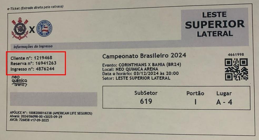 Ingresso para jogo do Corinthians negociado por cambista