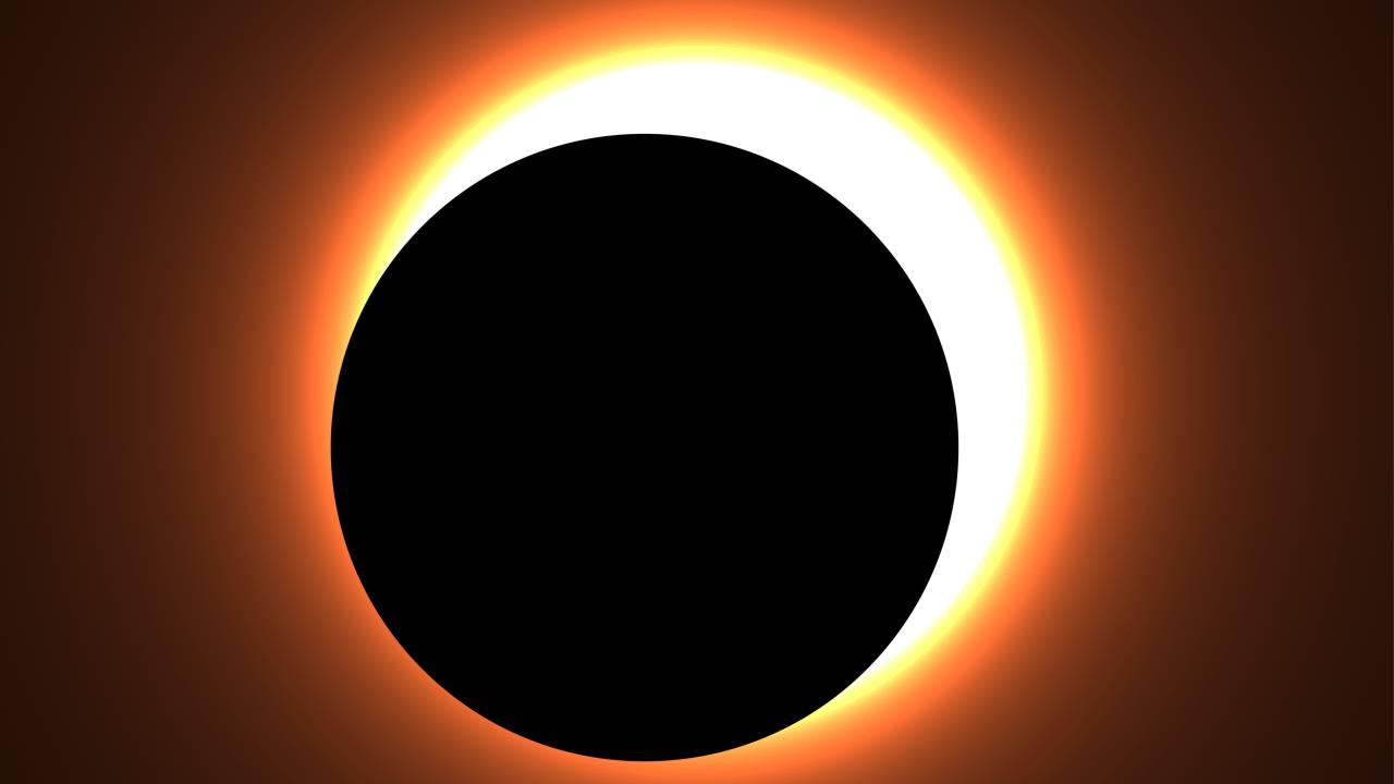 Ilustração do eclipse solar parcial