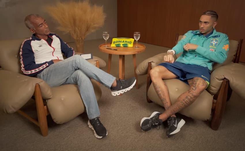 Raphinha durante entrevista à 'RomárioTV'.
