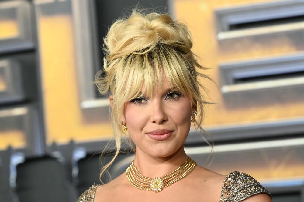 Millie Bobby Brown na estreia de 'The Electric State'.