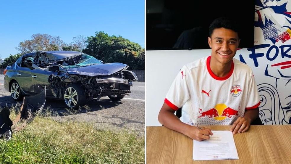 Pedro Severino, jogador do Bragantino, teve traumatismo craniano após acidente na Anhanguera