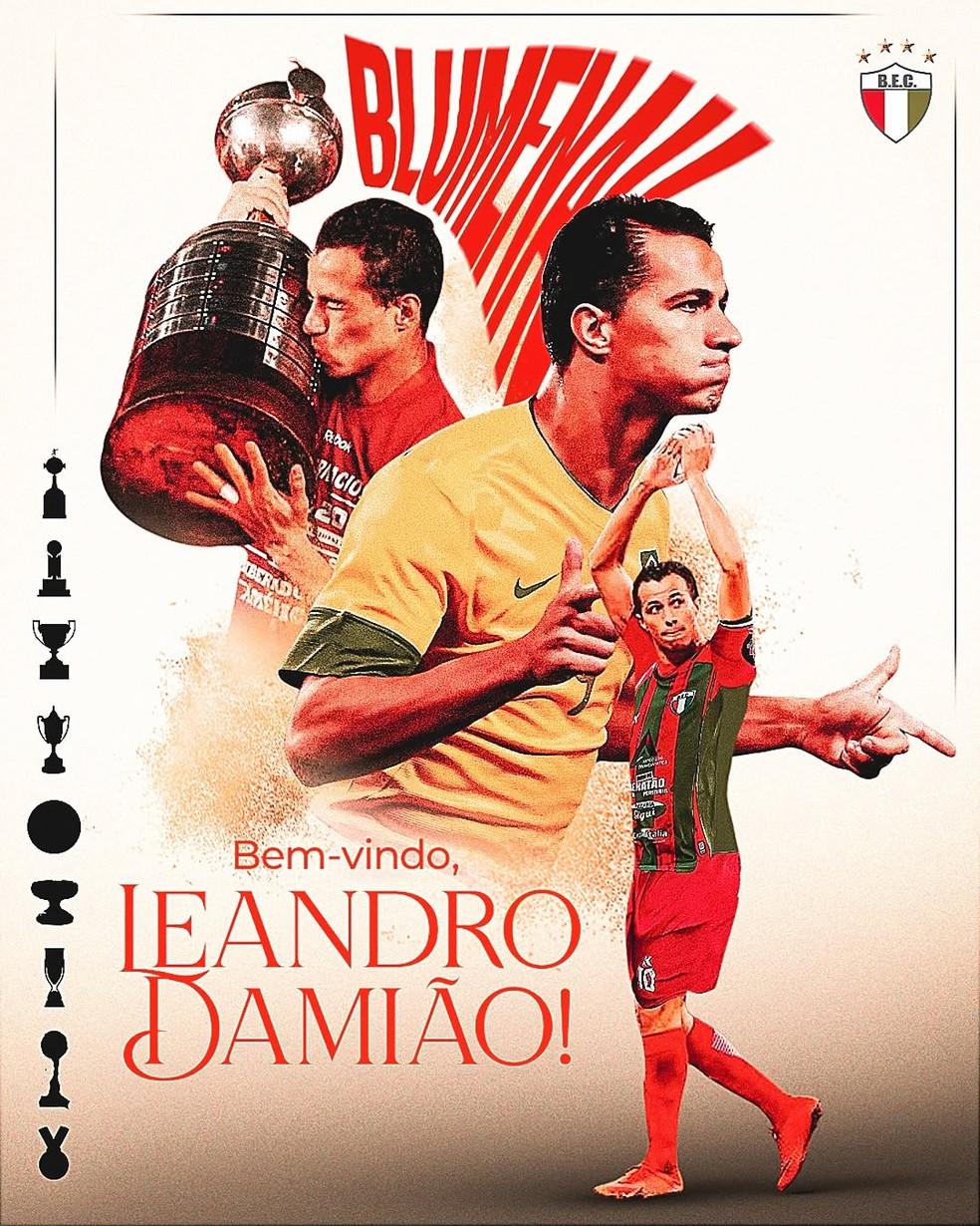 Leandro Damião é anunciado pelo Blumenau EC, time da várzea de São Bernardo do Campo