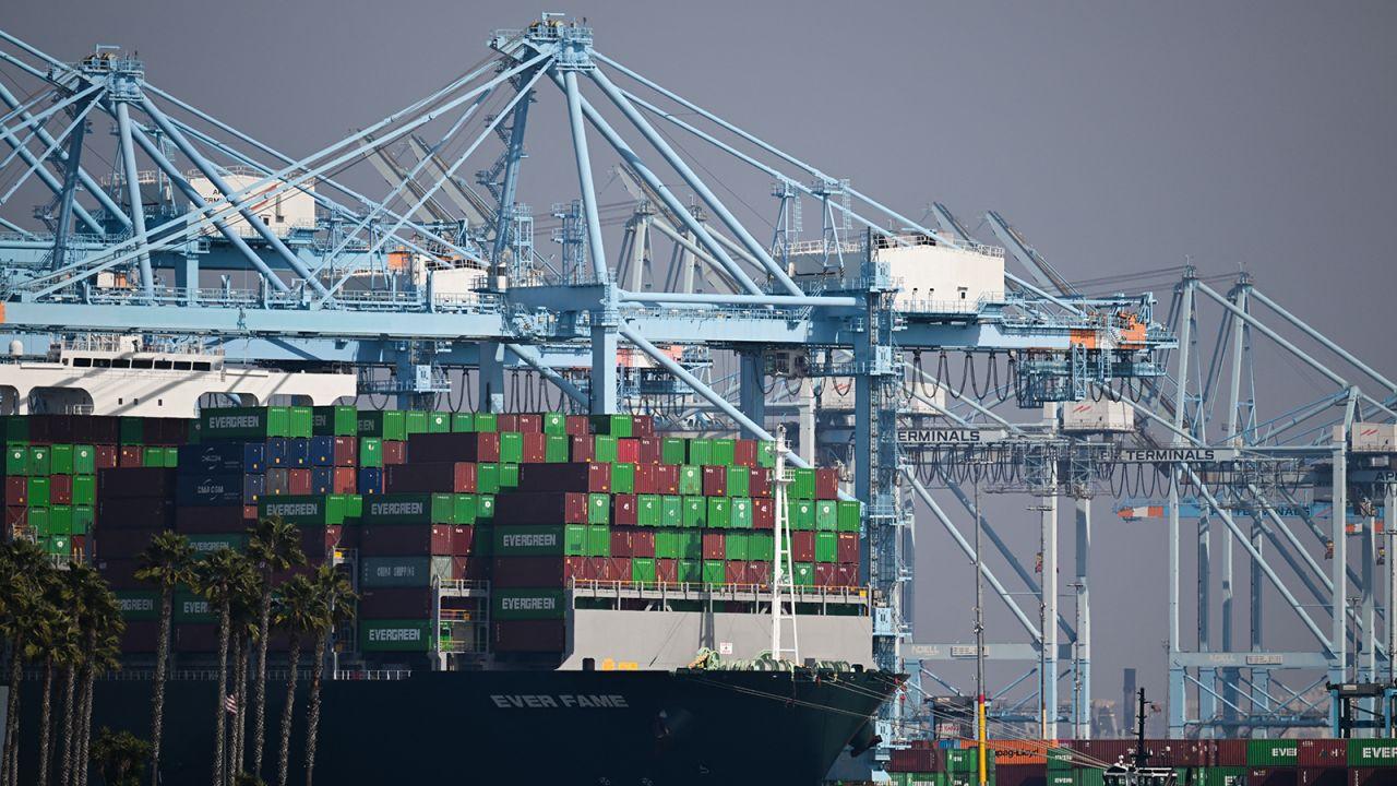 Containeres de transporte no Porto de Los Angeles
