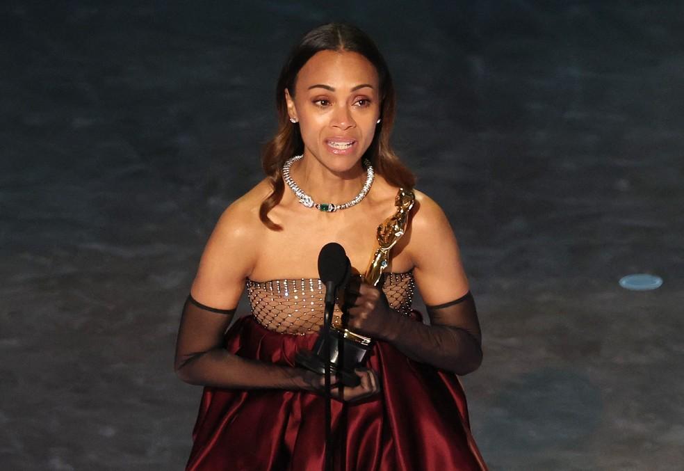 Zoe Saldaña venceu o Oscar de Atriz Coadjuvante por Emilia Pérez