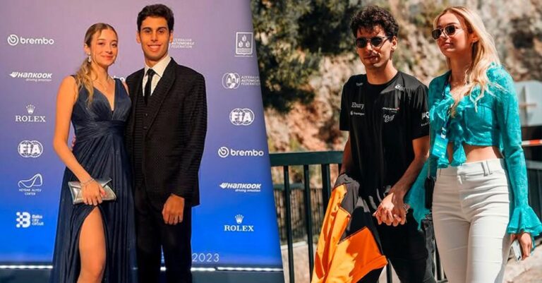 Gabriel Bortoleto, o novo talento da Fórmula 1, e sua namorada Isabella Bernardini