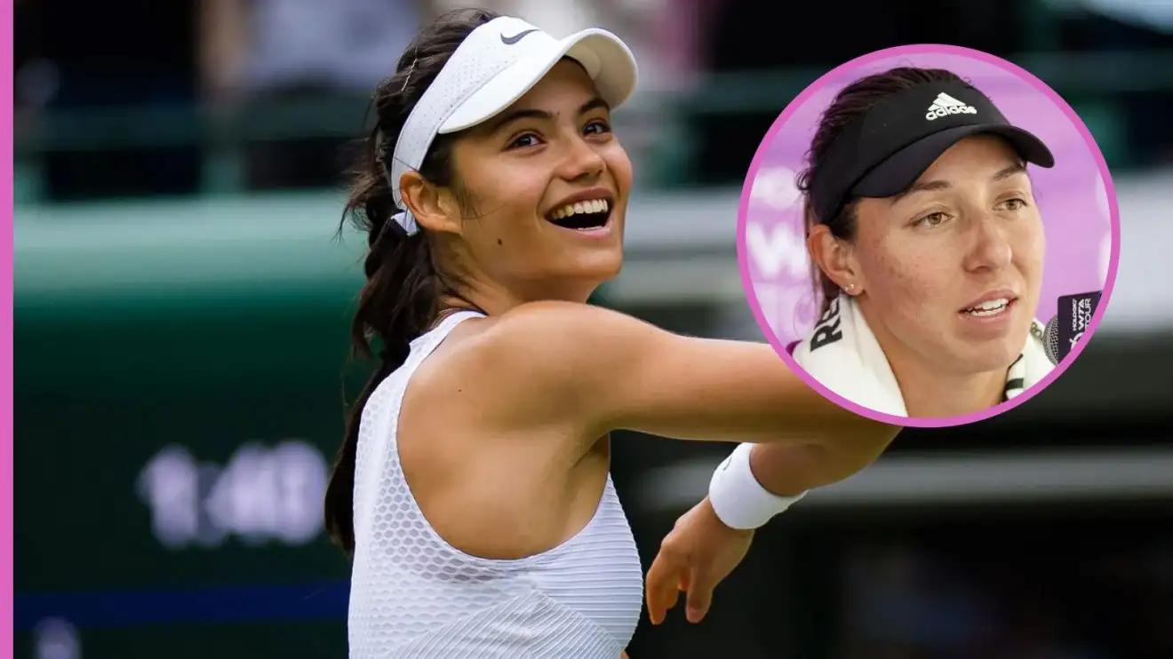 Emma Raducanu celebrando com Jessica Pegula