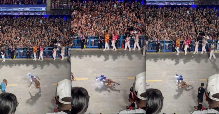 Lore Improta Leva Tombo Durante Desfile da Viradouro na Sapucaí