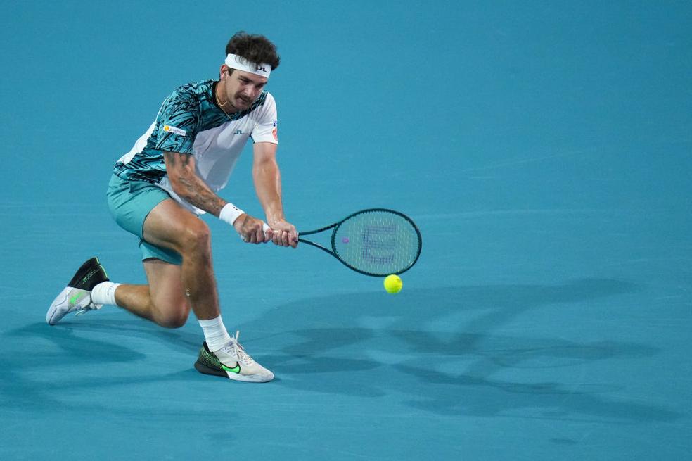 Thiago Wild em ação na primeira rodada do Miami Open