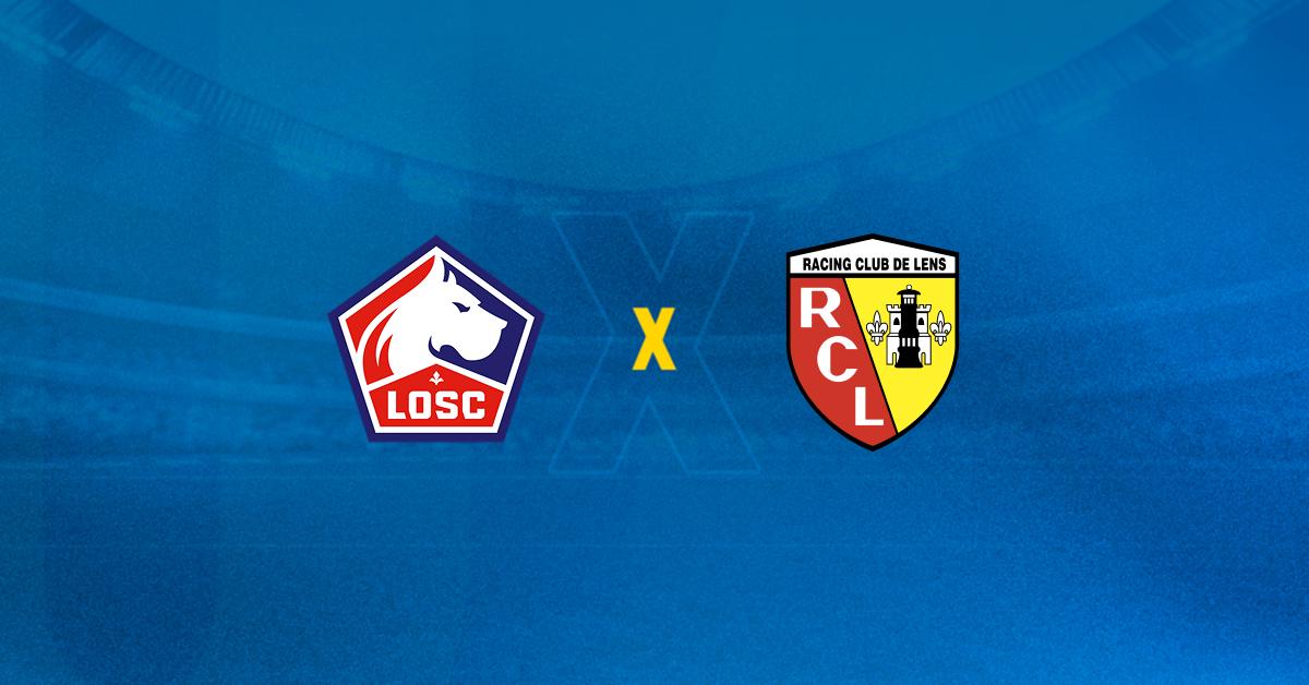 Escudos de Lille x Lens se enfrentam na Ligue 1.