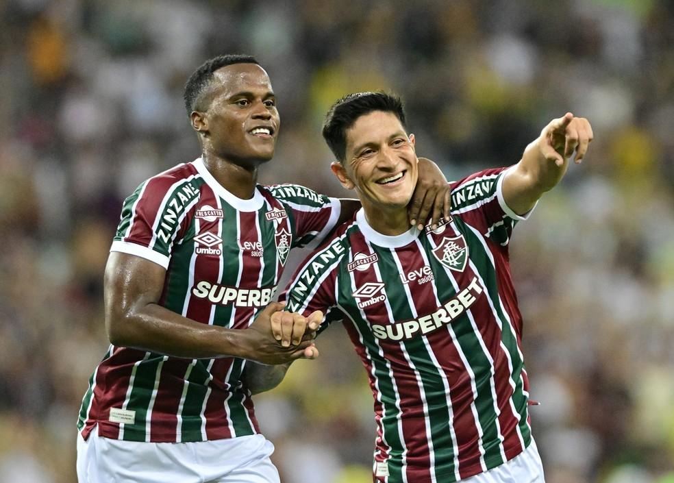 Arias e Cano em Fluminense x Volta Redonda