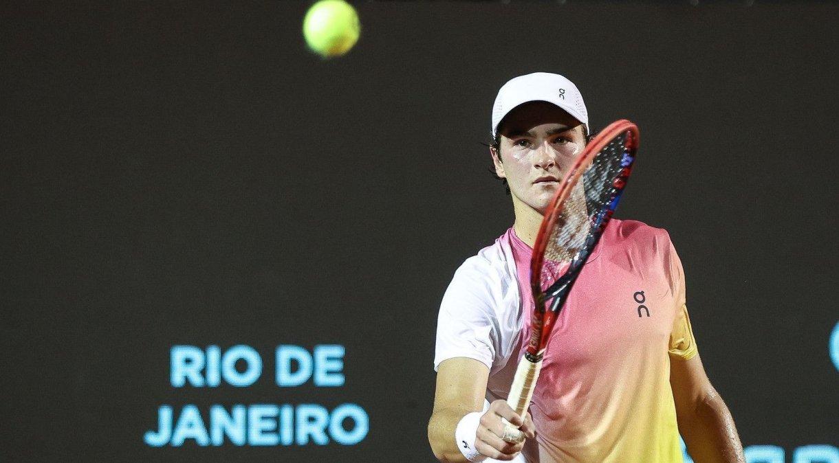 João Fonseca durante o Rio Open.