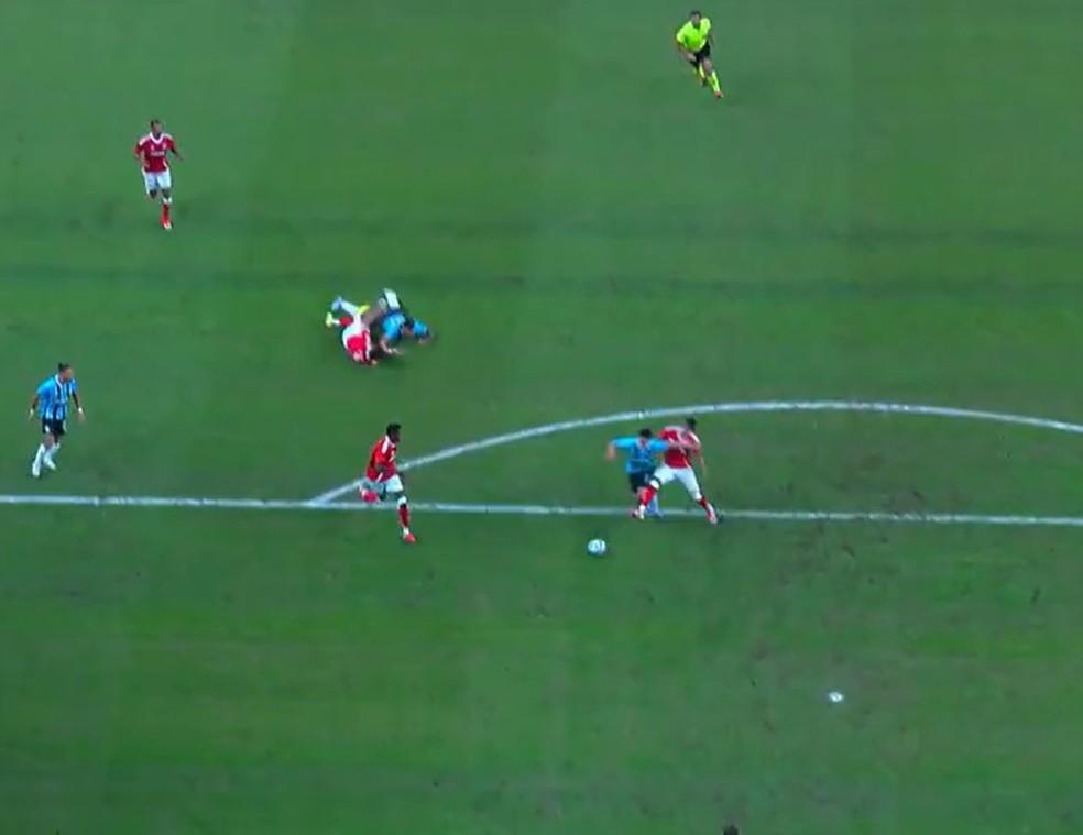 Reprodução do acidente ocorrido durante o Gre-Nal.