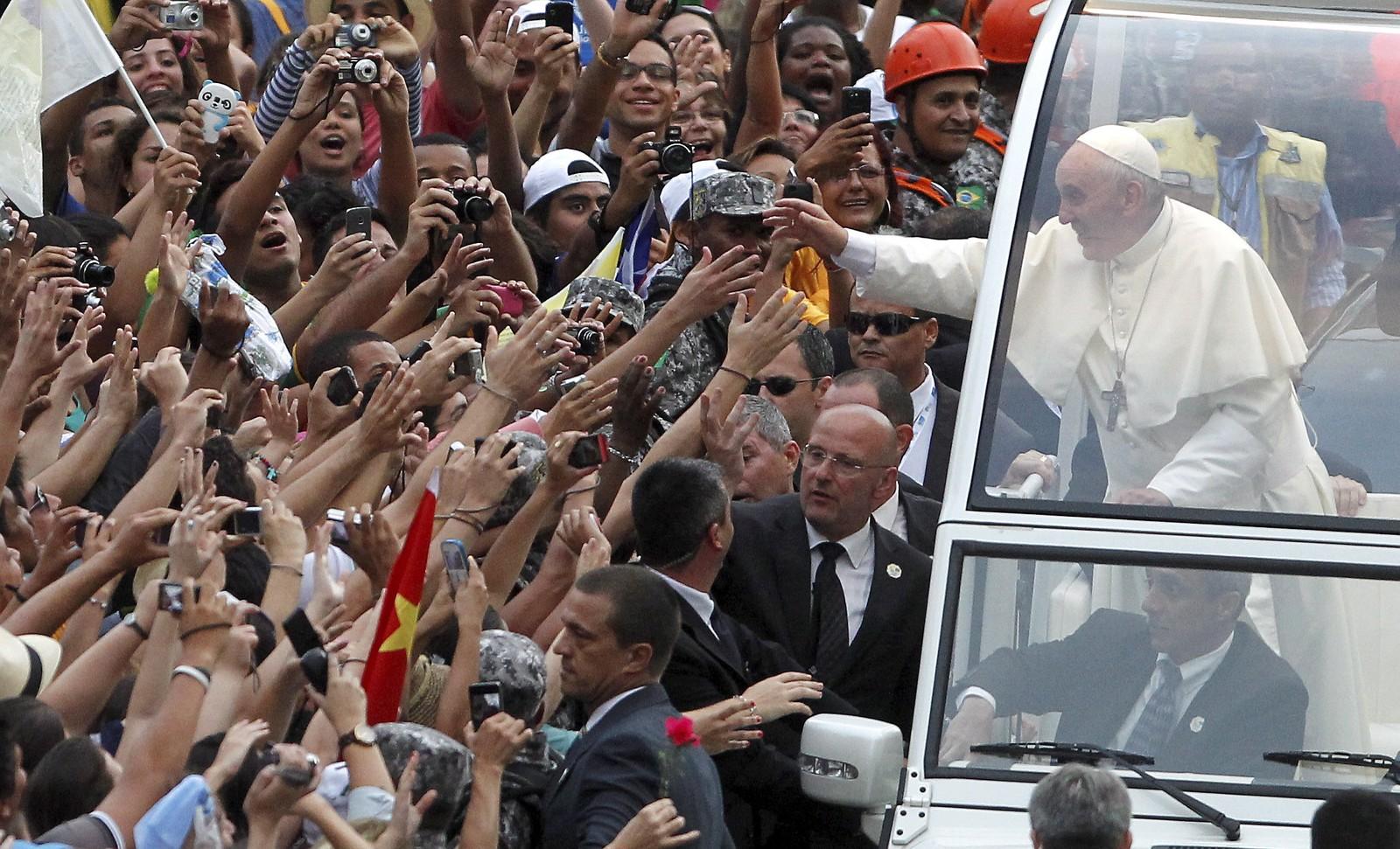 O Papa Francisco em visita ao Rio, em 2013.