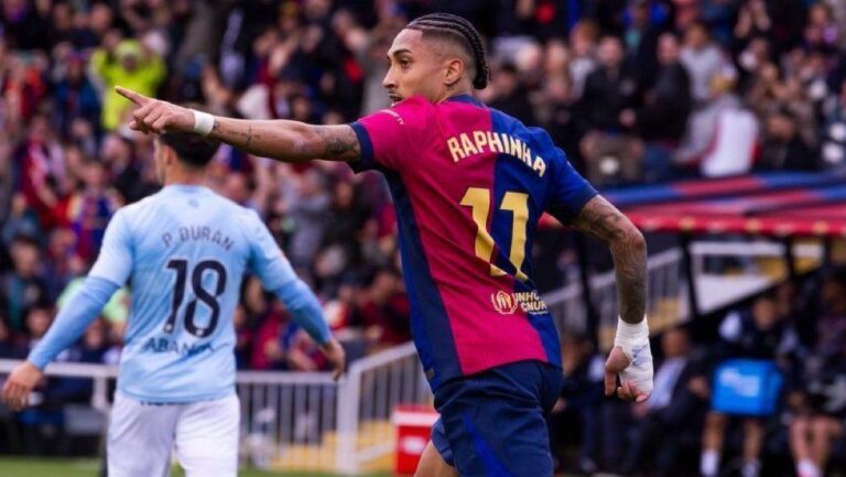 Barcelona realiza virada épica e Raphinha brilha com dois gols contra o Celta de Vigo