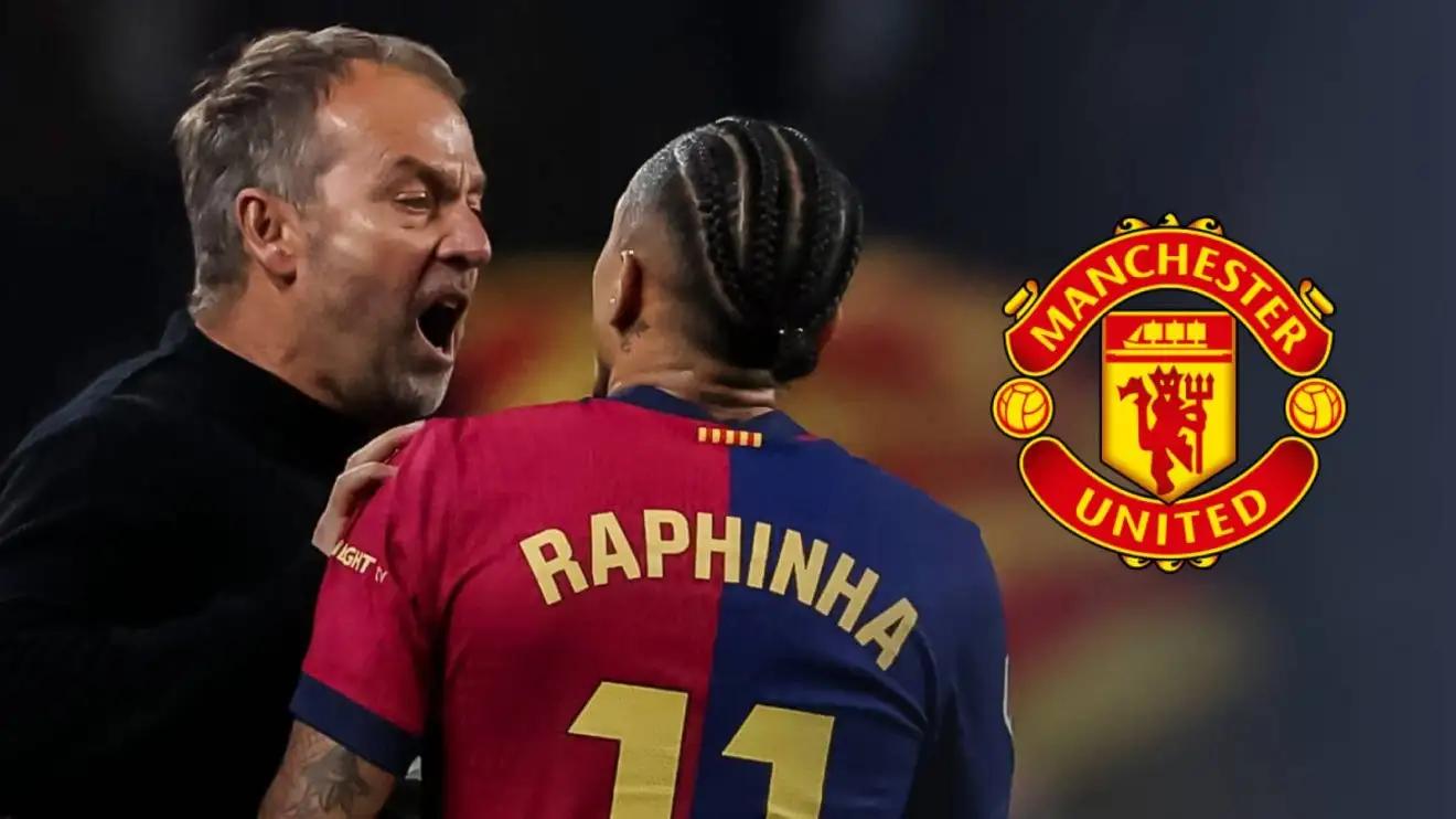 Raphinha em conflito com Hansi Flick