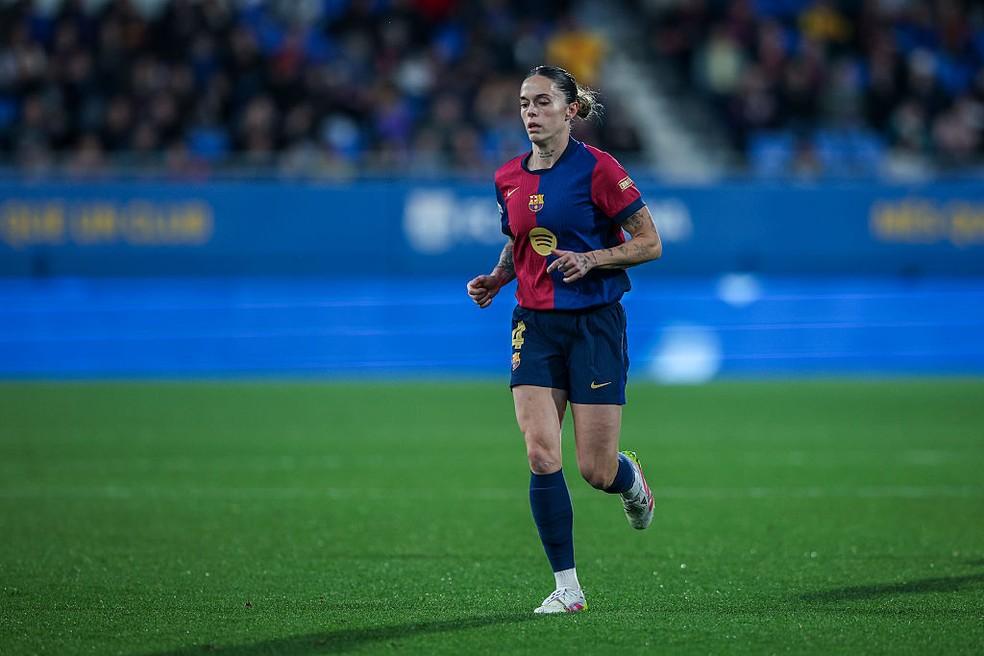 Mapi Léon em Barcelona x Wolfsburg, nas quartas de final da Champions League feminina