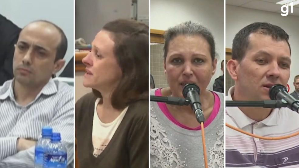 Condenados no caso Bernardo: Leandro Boldrini, Graciele Ugulini, Edelvânia Wirganovicz e Evandro Wirganovicz