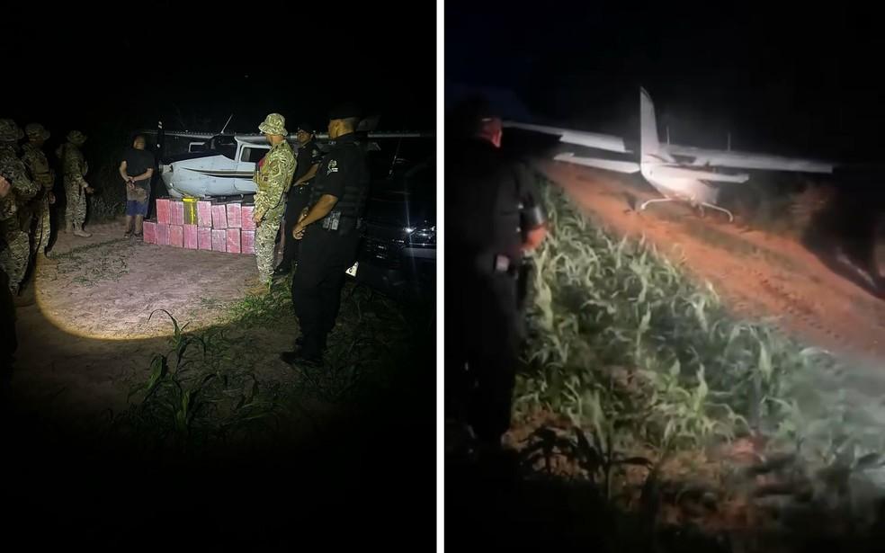 Operação integrada apreende avião com cerca de 500 kg de cocaína em Goiás