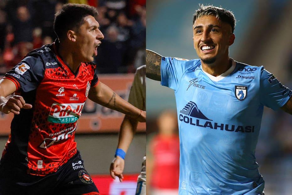 Palestino e União La Calera jogando pela Liga de Primera