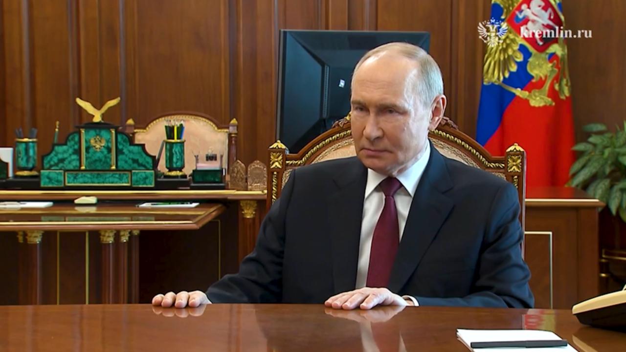 Vladimir Putin durante a declaração de trégua