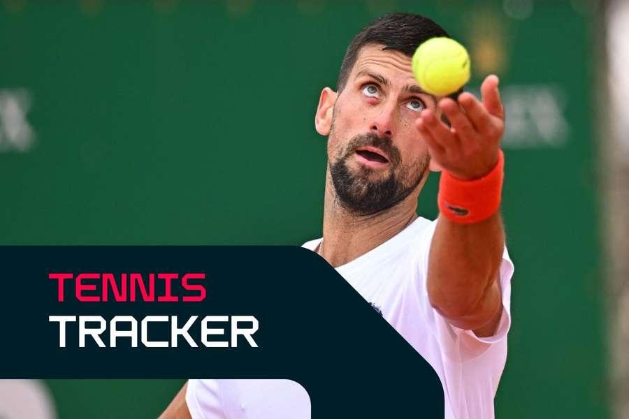Novak Djokovic em treinamento em Monte Carlo