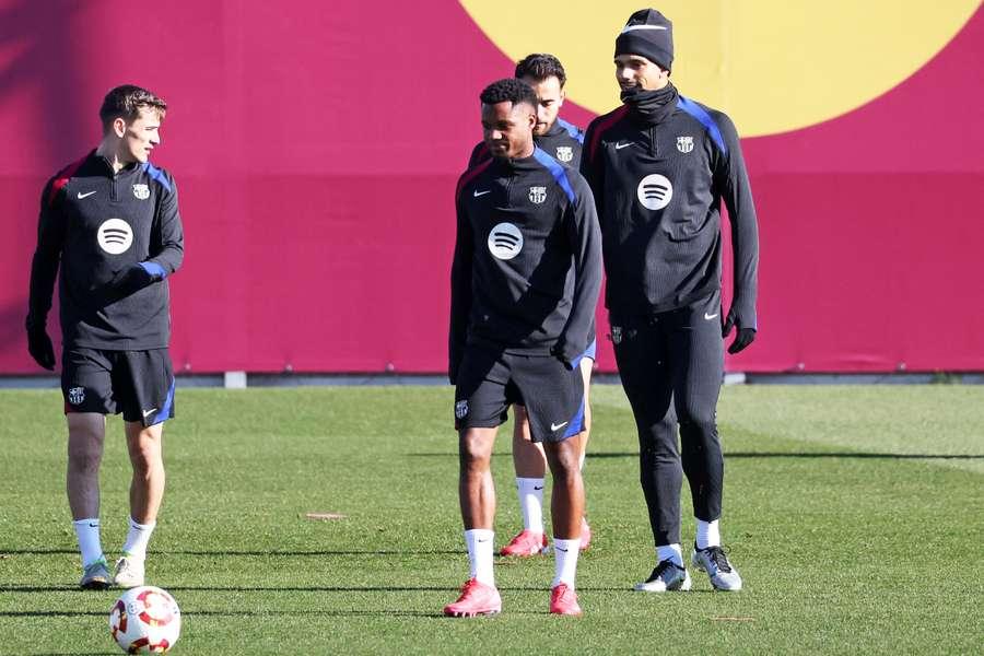 Fati num treino do Barcelona