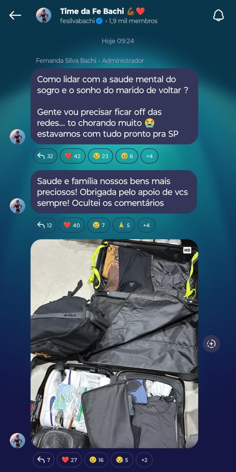 Fernanda Bachi, nora de Tite, desabafa após cancelar viagem a SP para assinar com Corinthians.