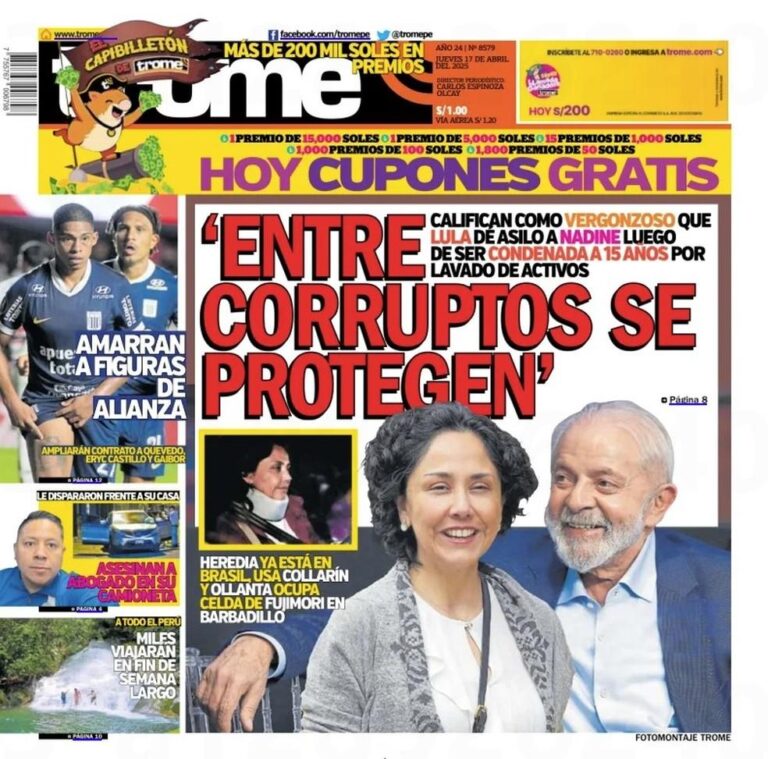 Controvérsias sobre o Asilo de Nadine Heredia geram críticas no Peru