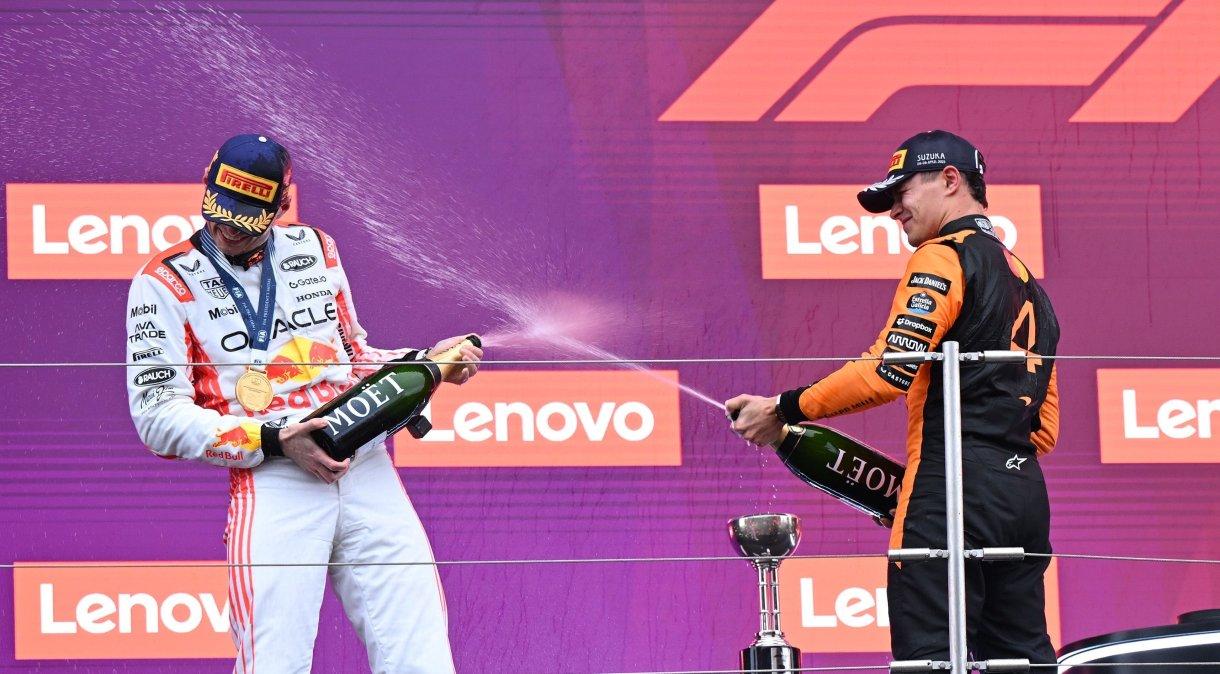 Apenas um ponto separa Lando e Max na liderança do campeonato de pilotos