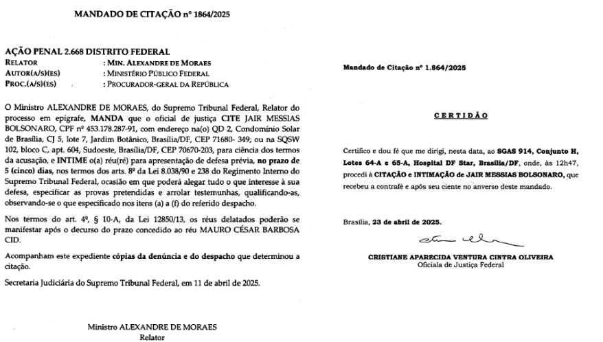 Jair Bolsonaro em sua live na UTI