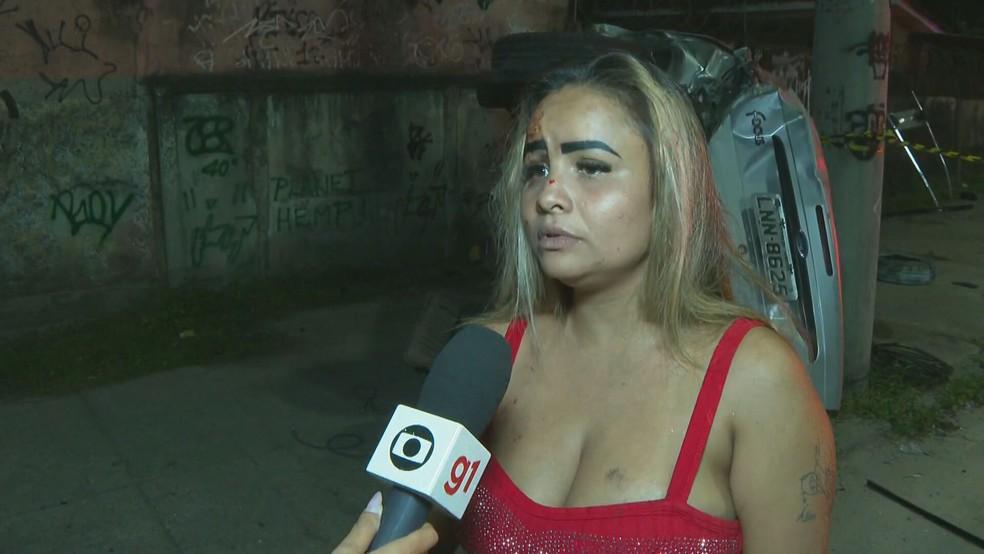 Maria José estava no carro de passeio atingido durante acidente