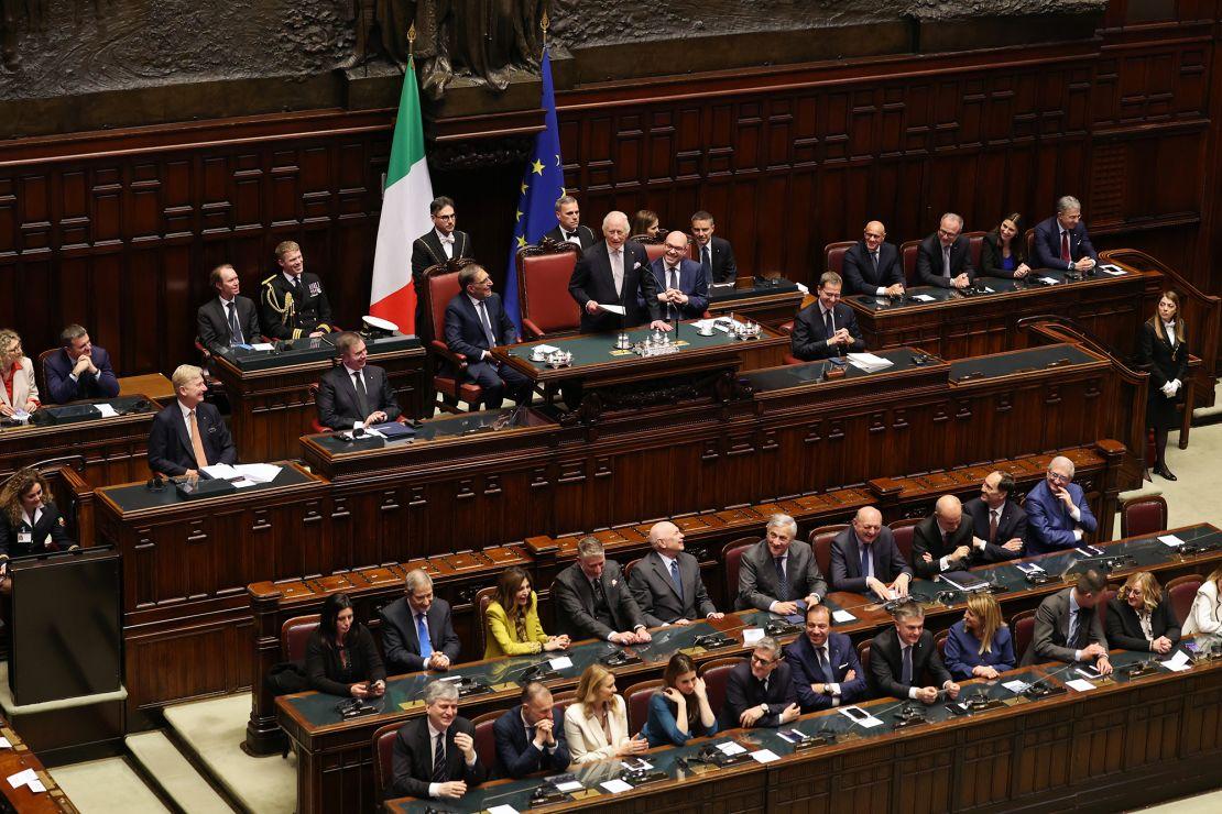 Rei Charles III no Parlamento Italiano