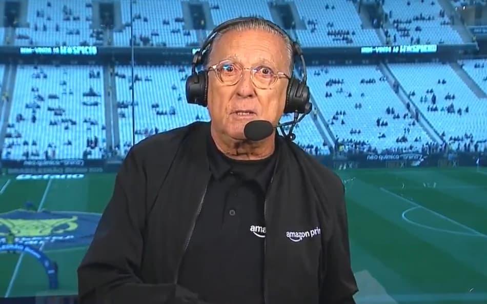 Galvão Bueno narrando a partida entre Vasco e Flamengo