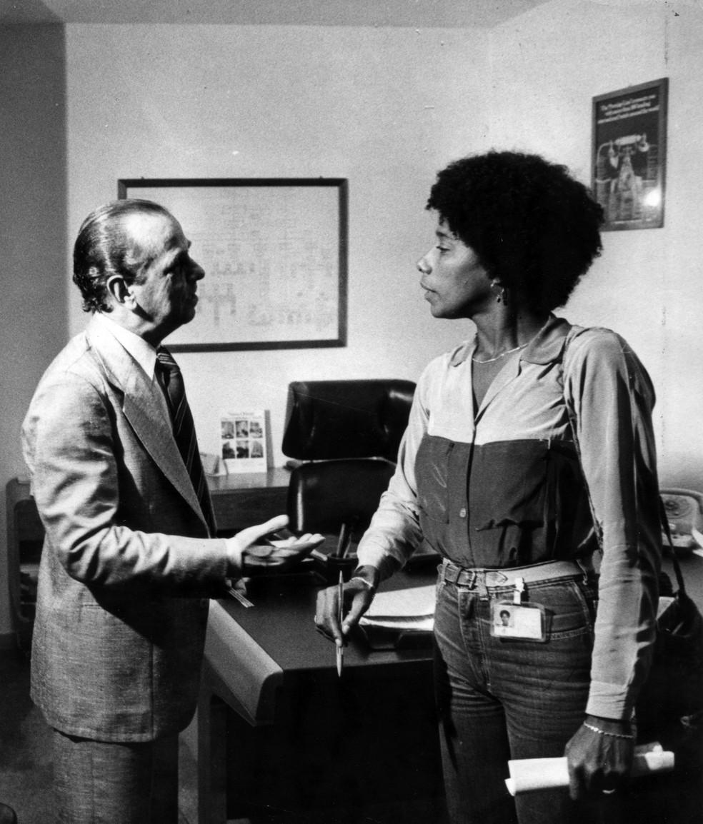 Gloria Maria em 1980, quando foi barrada no Othon Palace Hotel por ser negra