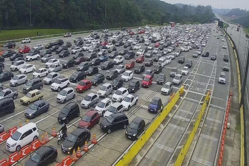 Congestionamento na Rodovia dos Imigrantes
