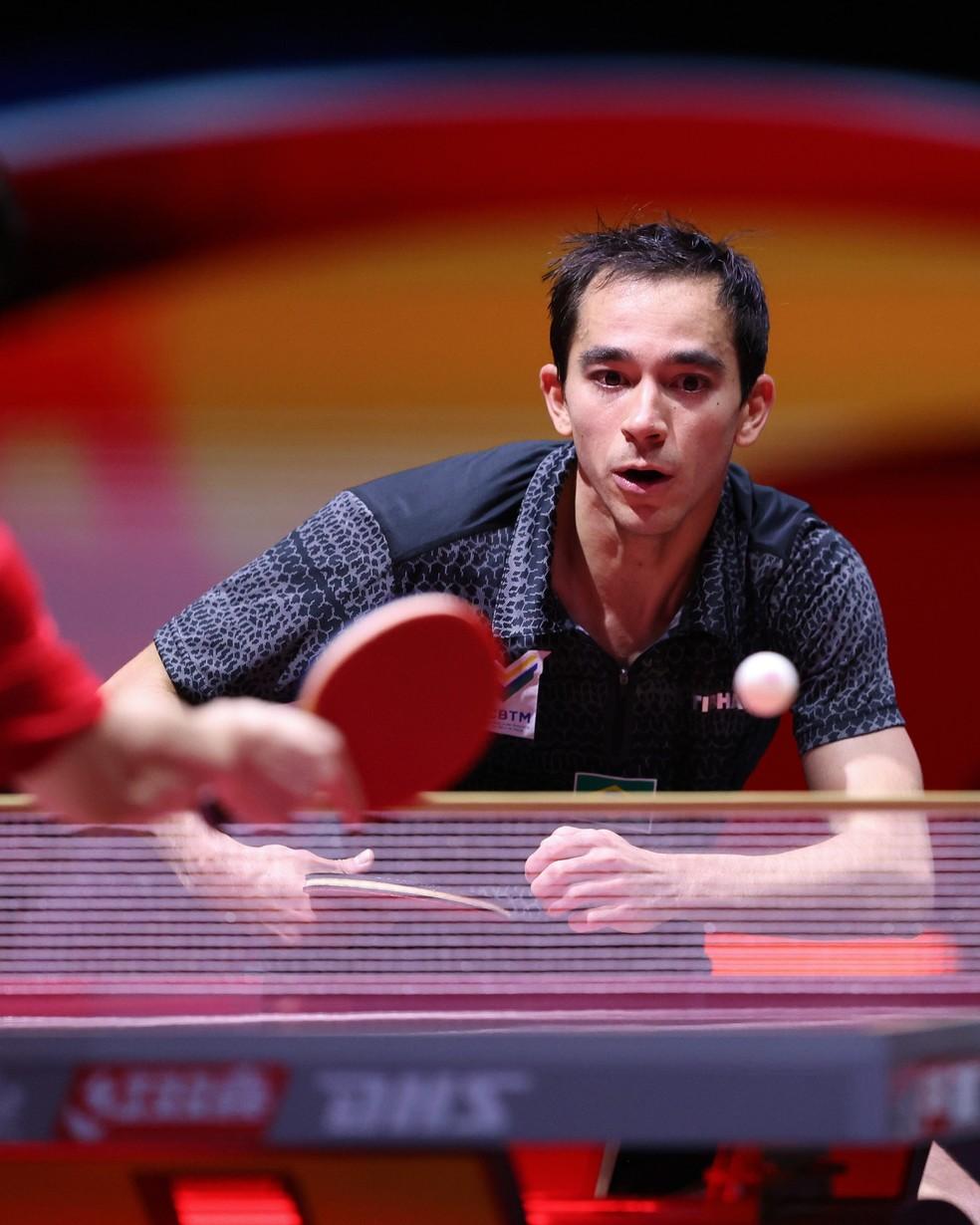 Hugo Calderano após a semifinal do Mundial