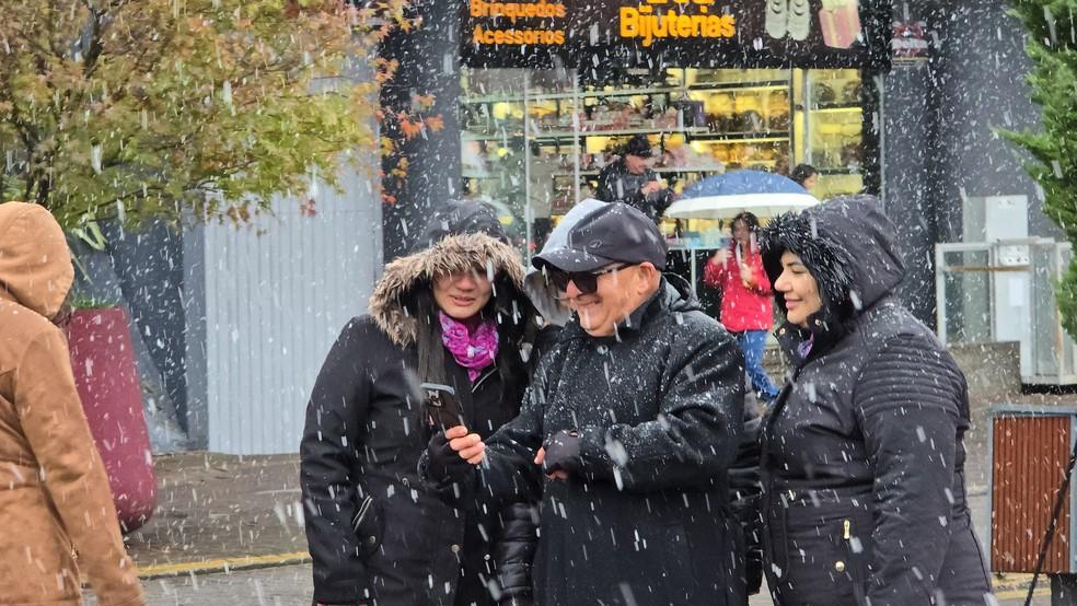 Neve em São Joaquim nesta quinta-feira, 29 de maio de 2025