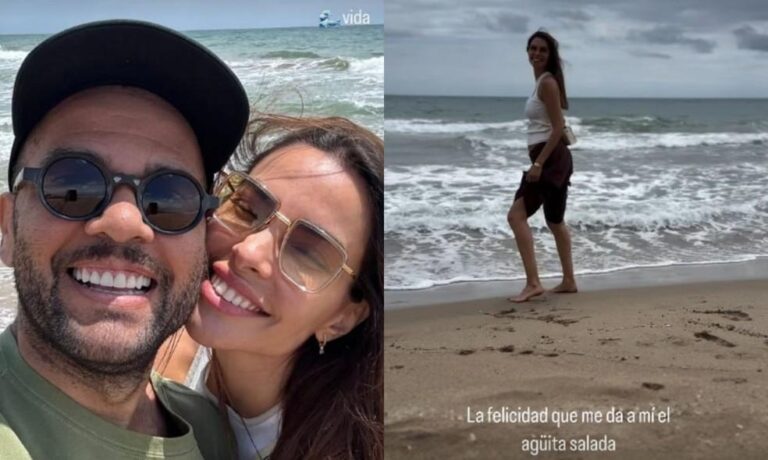 Daniel Alves brilha em campos amadores de Barcelona e é visto ao lado da esposa grávida