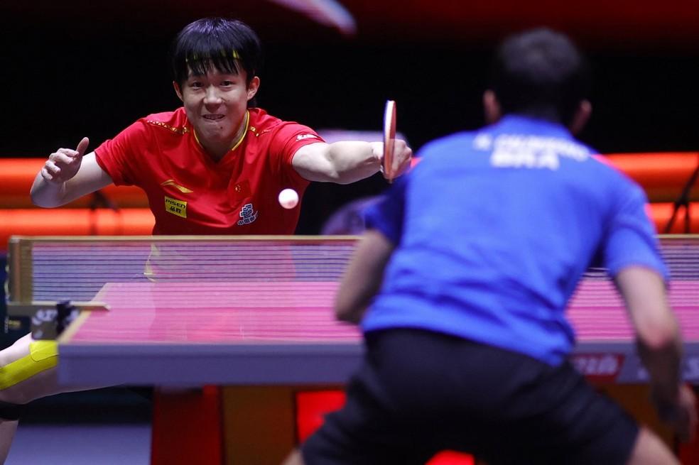 Hugo Calderano na Final do Mundial de tênis